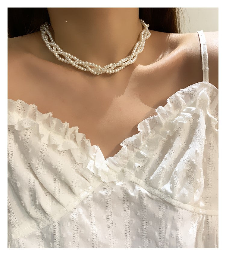 Multi-layer Stringed Pearls Necklace