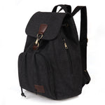 Vintage Canvas School Backpack Black