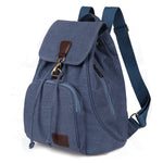 Vintage Canvas School Backpack Lake Blue