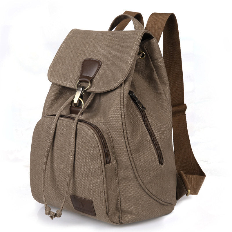 Vintage Canvas School Backpack Bronze
