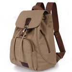 Vintage Canvas School Backpack Khaki