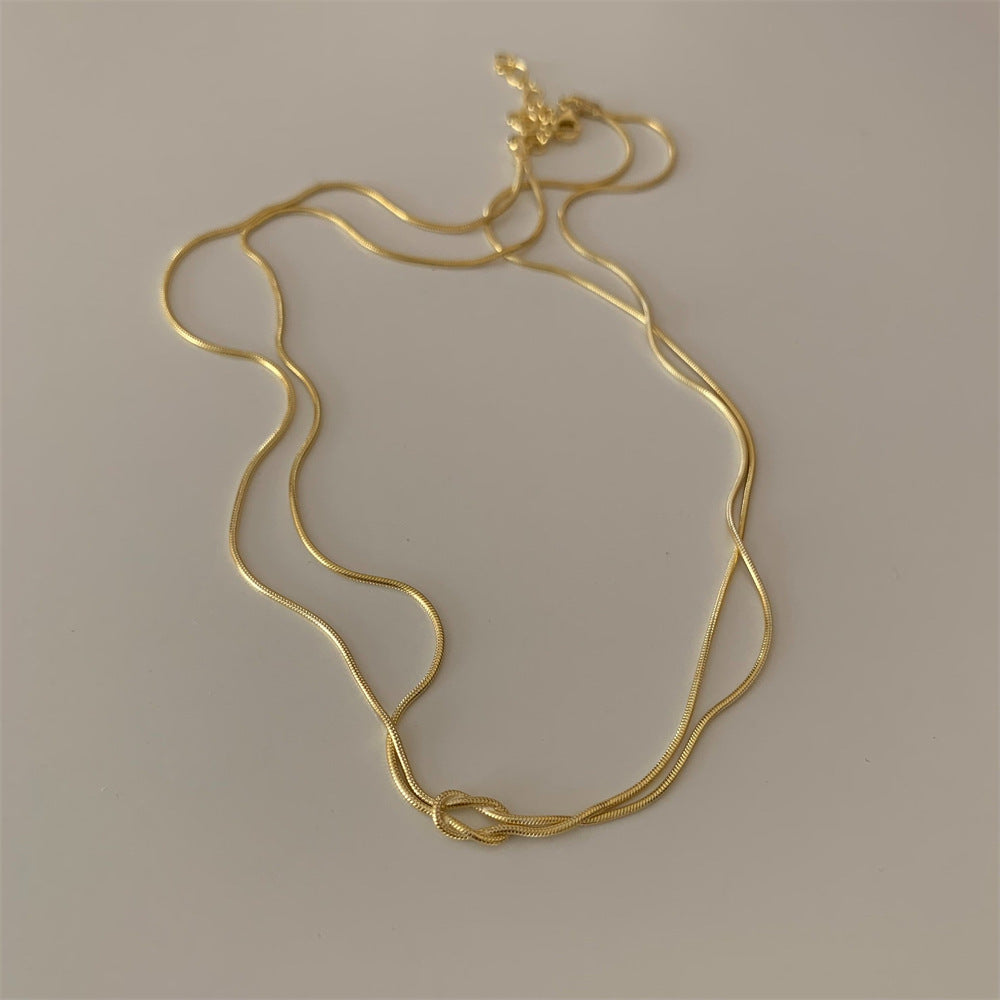 Stainless Steel Chain Necklace Hand Knotted Bracelet