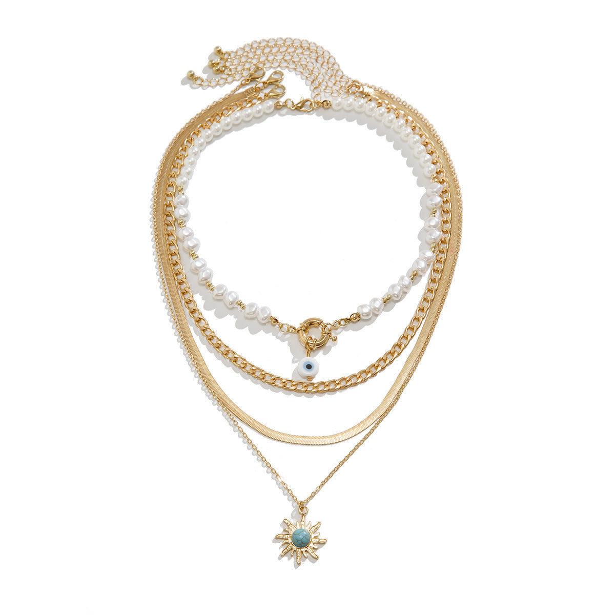 Ethnic Style Stringed Pearls Necklace