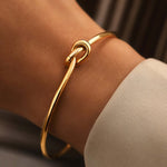 Titanium Steel Material Does Not Fade 18K Gold Plating Knotted C- Shaped Bracelet & Watch Ornament