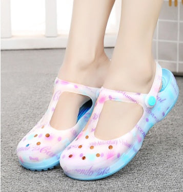 Women’s Printed Jelly Sandals – Summer Beach Shoes: