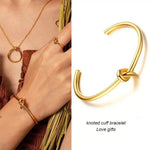 Titanium Steel Material Does Not Fade 18K Gold Plating Knotted C- Shaped Bracelet & Watch Ornament