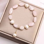 Fashion Natural Stone Freshwater Pearls Crystal Bracelet