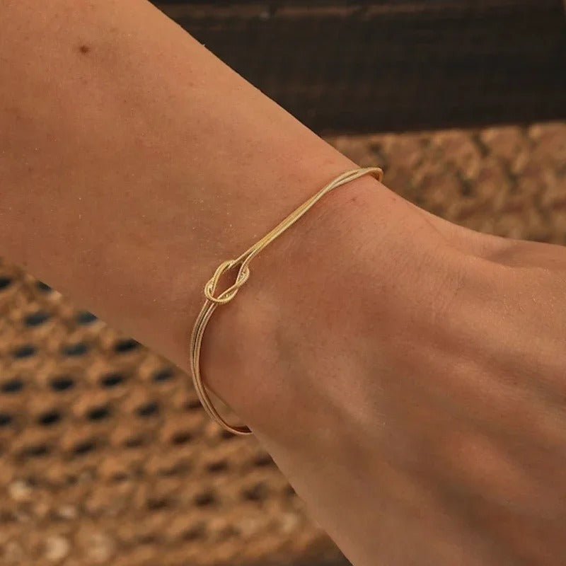 Stainless Steel Chain Necklace Hand Knotted Bracelet