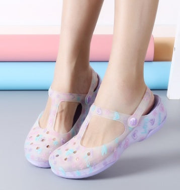 Women’s Printed Jelly Sandals – Summer Beach Shoes: