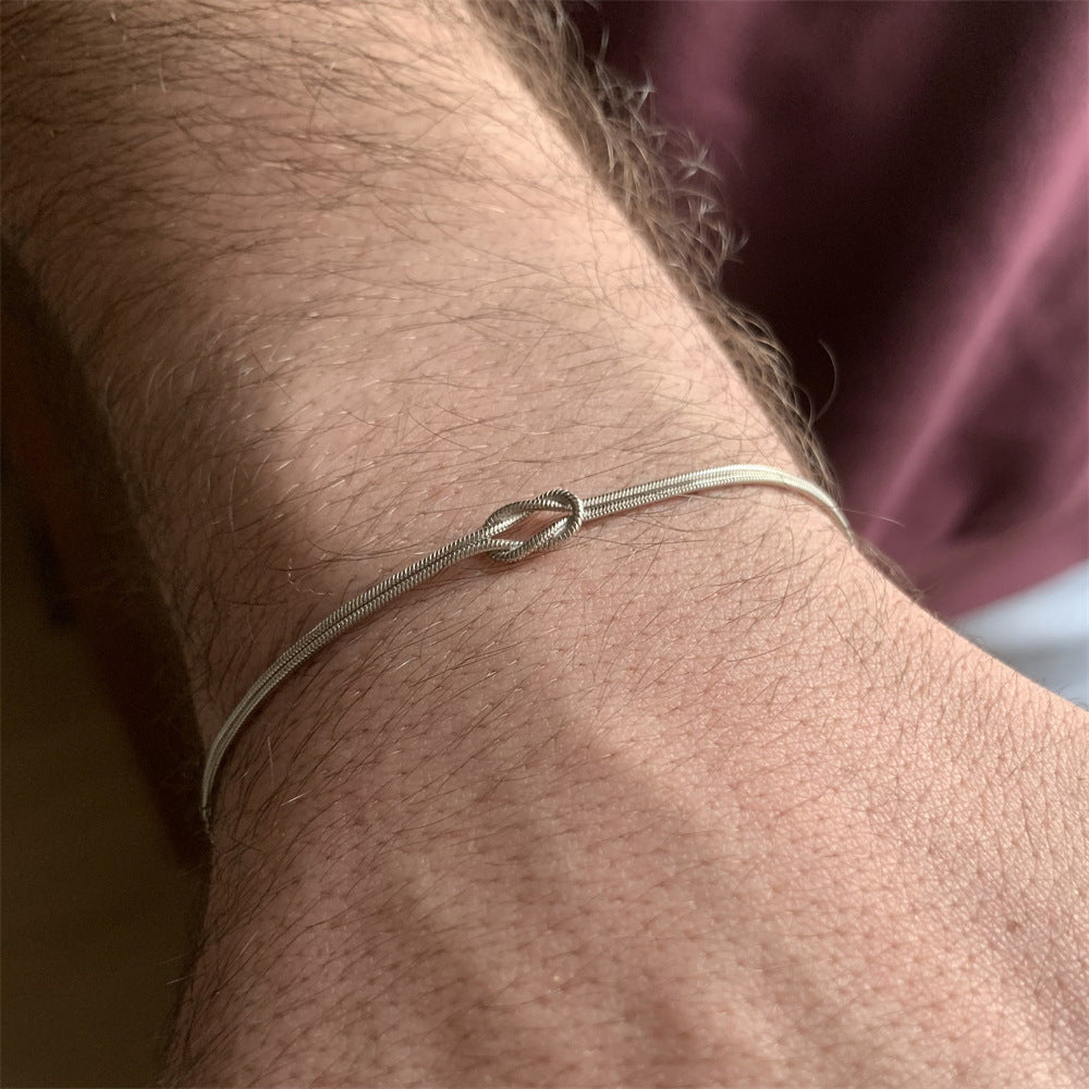 Stainless Steel Chain Necklace Hand Knotted Bracelet