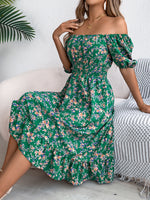 Floral Square Collar Ruffle Dress – Women’s Summer Fashion