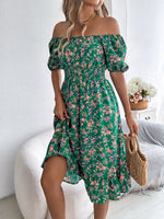Floral Square Collar Ruffle Dress – Women’s Summer Fashion