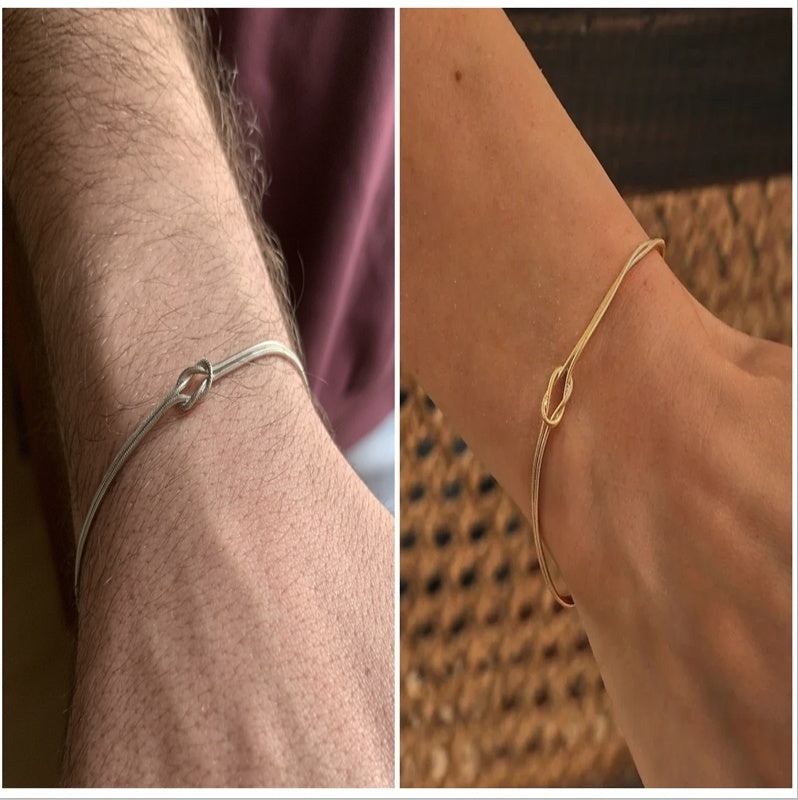 Stainless Steel Chain Necklace Hand Knotted Bracelet
