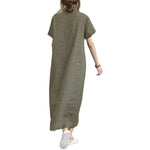 Cotton Linen Pocket Dress for Women