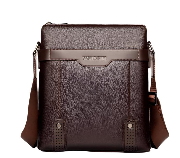 Fashion PU Leather Men Messenger Bags Brown