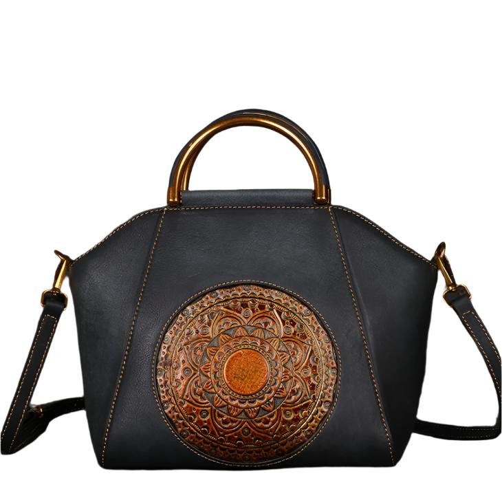 Top Handle Retro Handbag Graphite gray