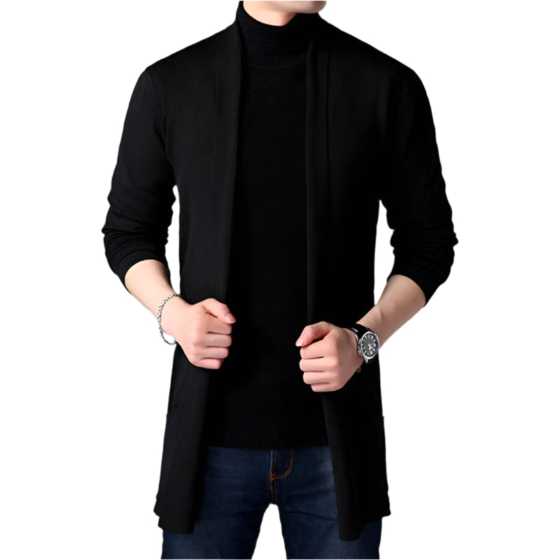 Men's Cardigan Sweater Knitting Coat Front View – Casual and Comfortable