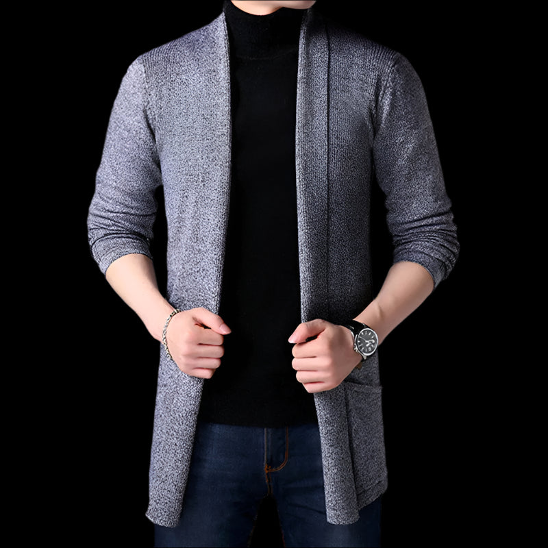 Men's Cardigan Sweater Knitting Coat Front View – Casual and Comfortable