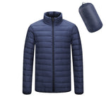 Men's Winter Hooded Jacket – Blue Front View