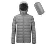 Men's Winter Hooded Jacket Grey – Front View