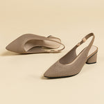 Hollow-out Knitted Closed Toe Back Empty Strap Sandals Pointed Toe