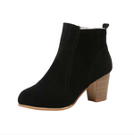 Women’s Square Heel Ankle Boots Black