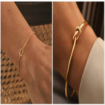 Stainless Steel Chain Necklace Hand Knotted Bracelet