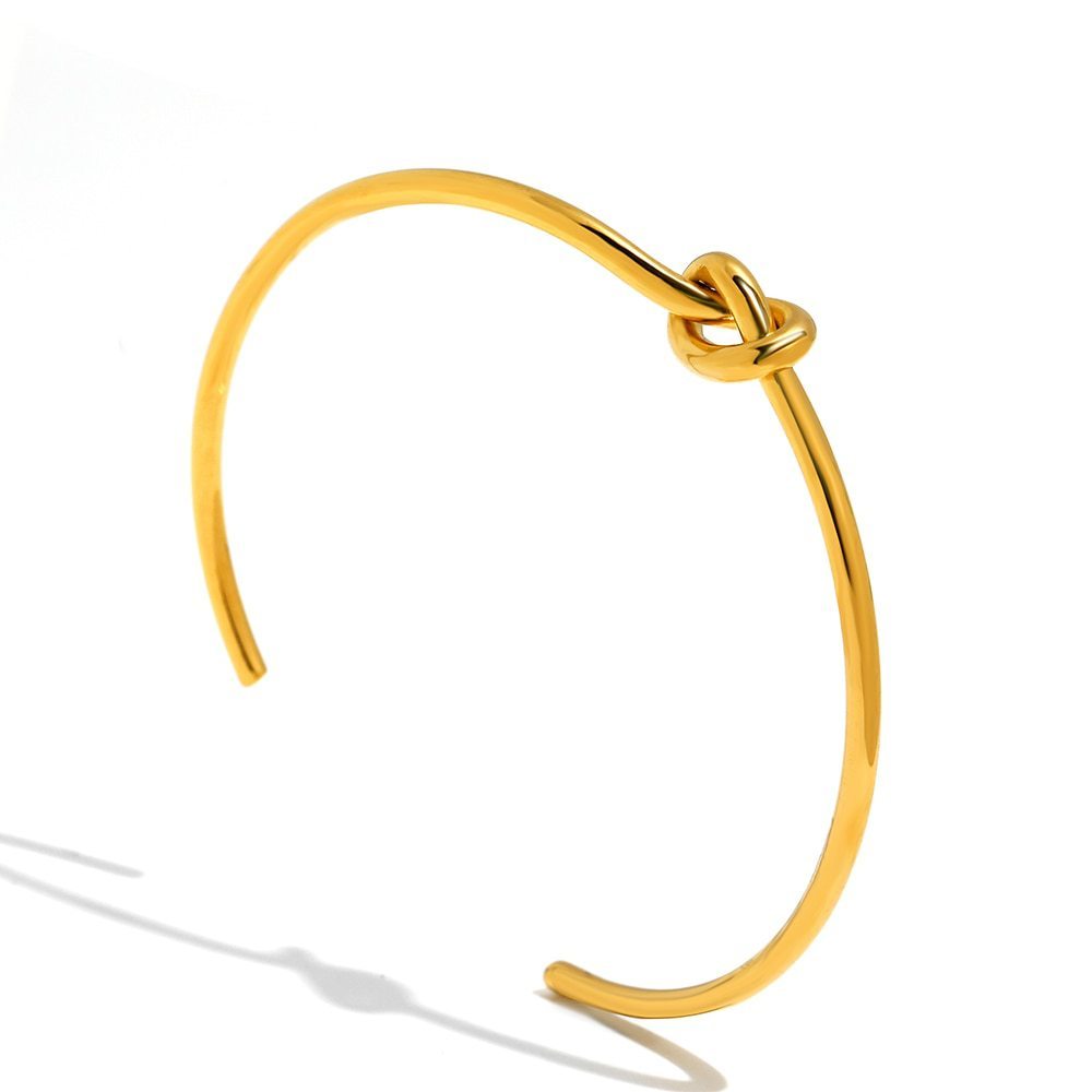 Titanium Steel Material Does Not Fade 18K Gold Plating Knotted C- Shaped Bracelet & Watch Ornament
