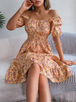 Floral Square Collar Ruffle Dress – Women’s Summer Fashion