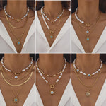 Ethnic Style Stringed Pearls Necklace