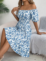 Floral Square Collar Ruffle Dress – Women’s Summer Fashion