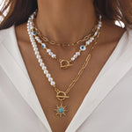Ethnic Style Stringed Pearls Necklace