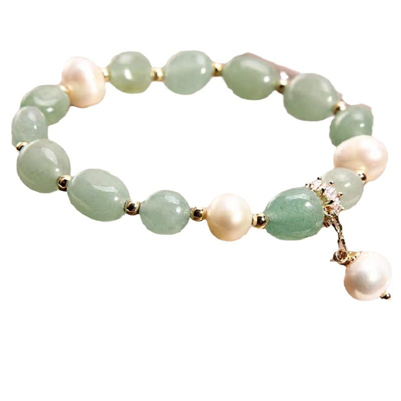 Fashion Natural Stone Freshwater Pearls Crystal Bracelet