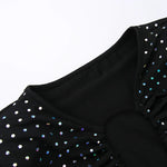 Deep-neck Long Sleeve Dress