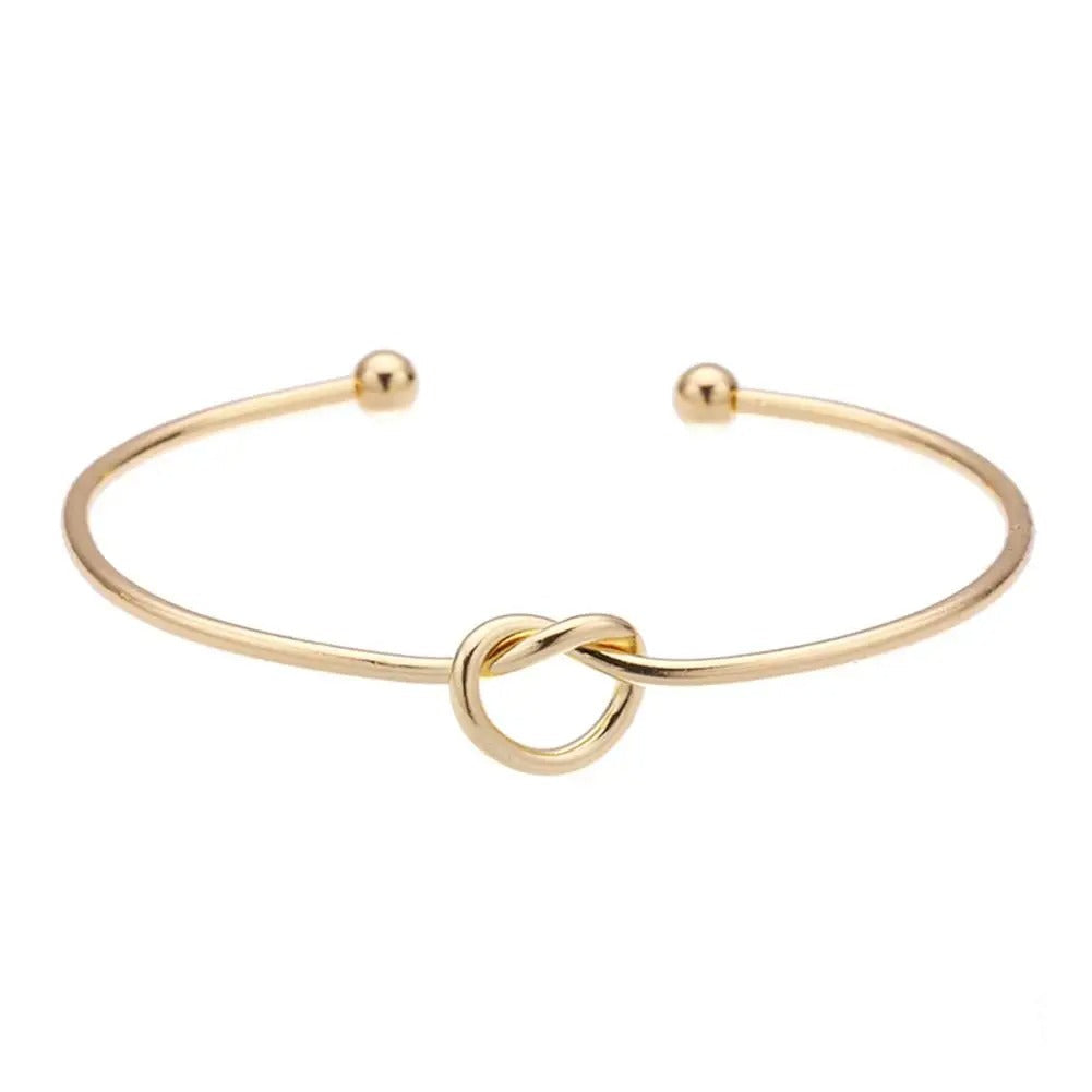 Titanium Steel Material Does Not Fade 18K Gold Plating Knotted C- Shaped Bracelet & Watch Ornament